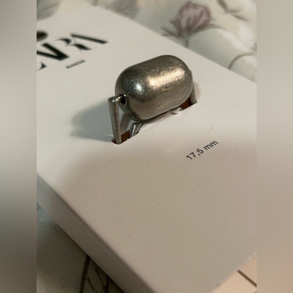 ZARA SILVER TONE ROLLER RING M - Picture 6 of 6